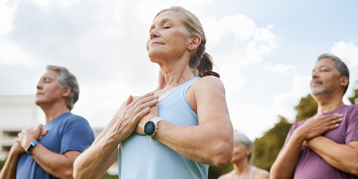 mature people finding peace