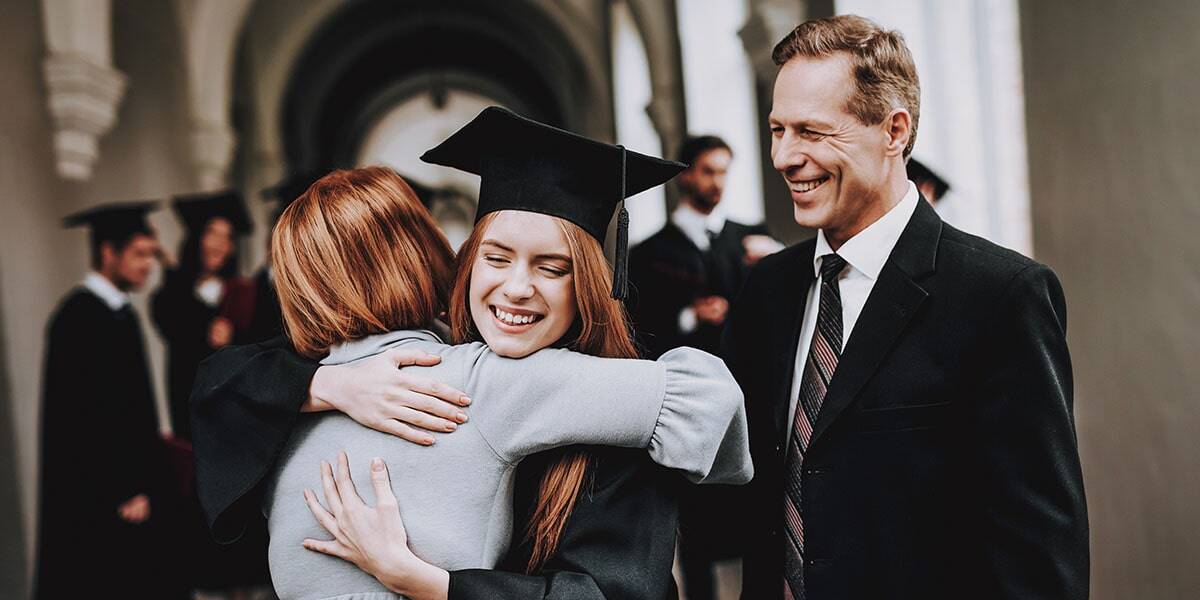 college grad with parents