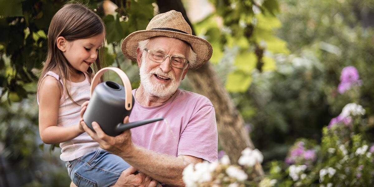 retiree with grandchild